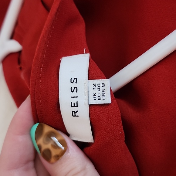 REISS Adalee Chain Back One Shoulder Satin Backless Top - Picture 8 of 8